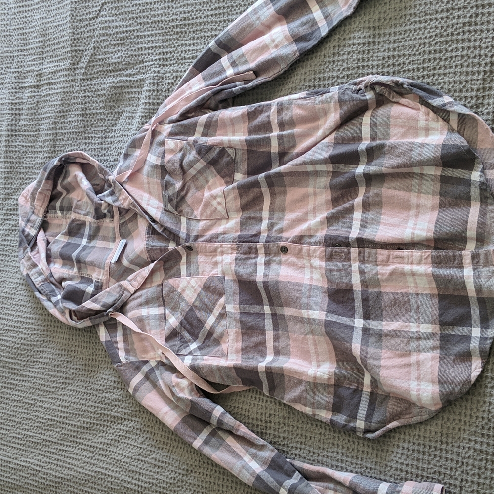 Columbia sports wear flannel long sleeve hoodie shirt